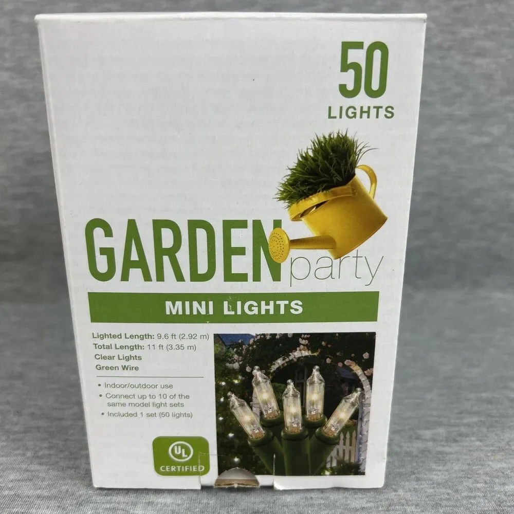 BNIP-Garden Party Mini Lights - 50 Lights Each - New - Indoor Outdoor Pack of 2 - Picture 3 of 10